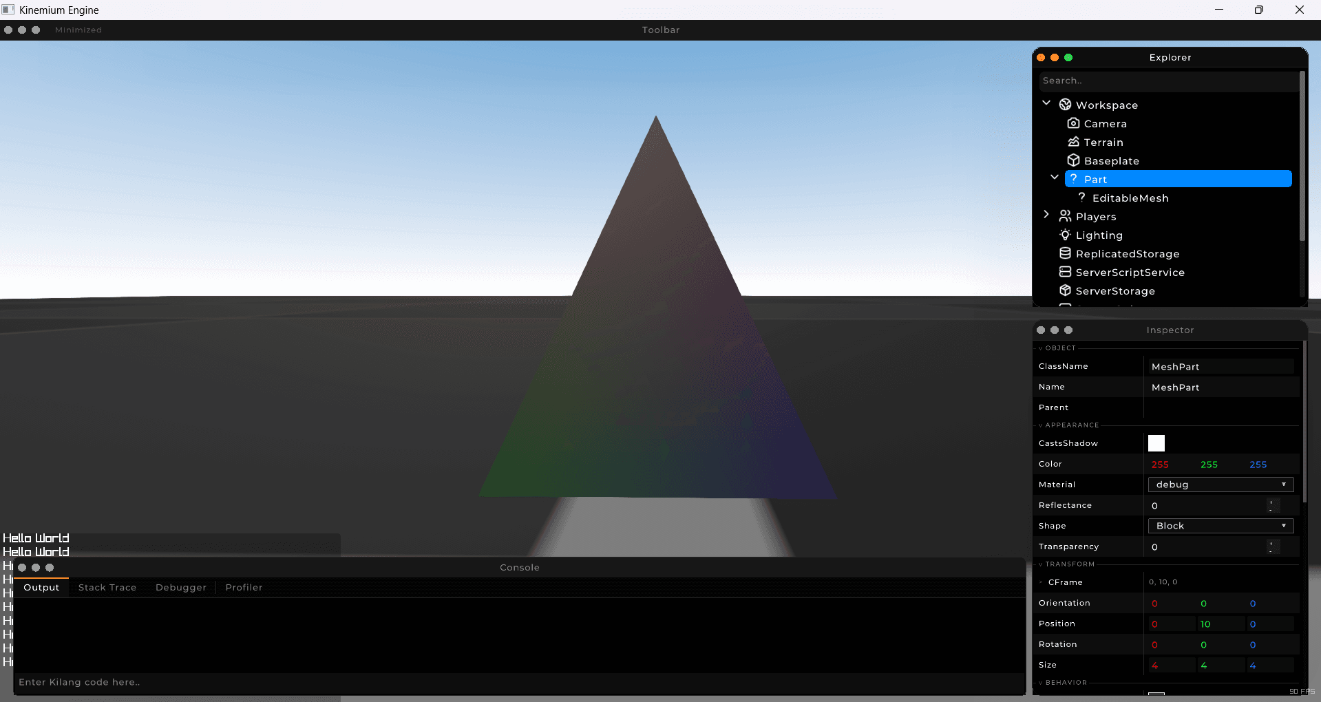 Procedural geometry inside Kinemium
